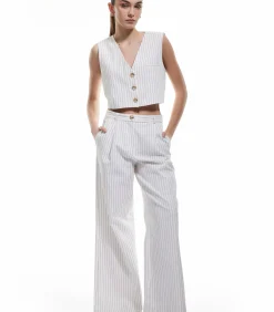 Koton Wide Leg Fabric Pants navyBlue Best