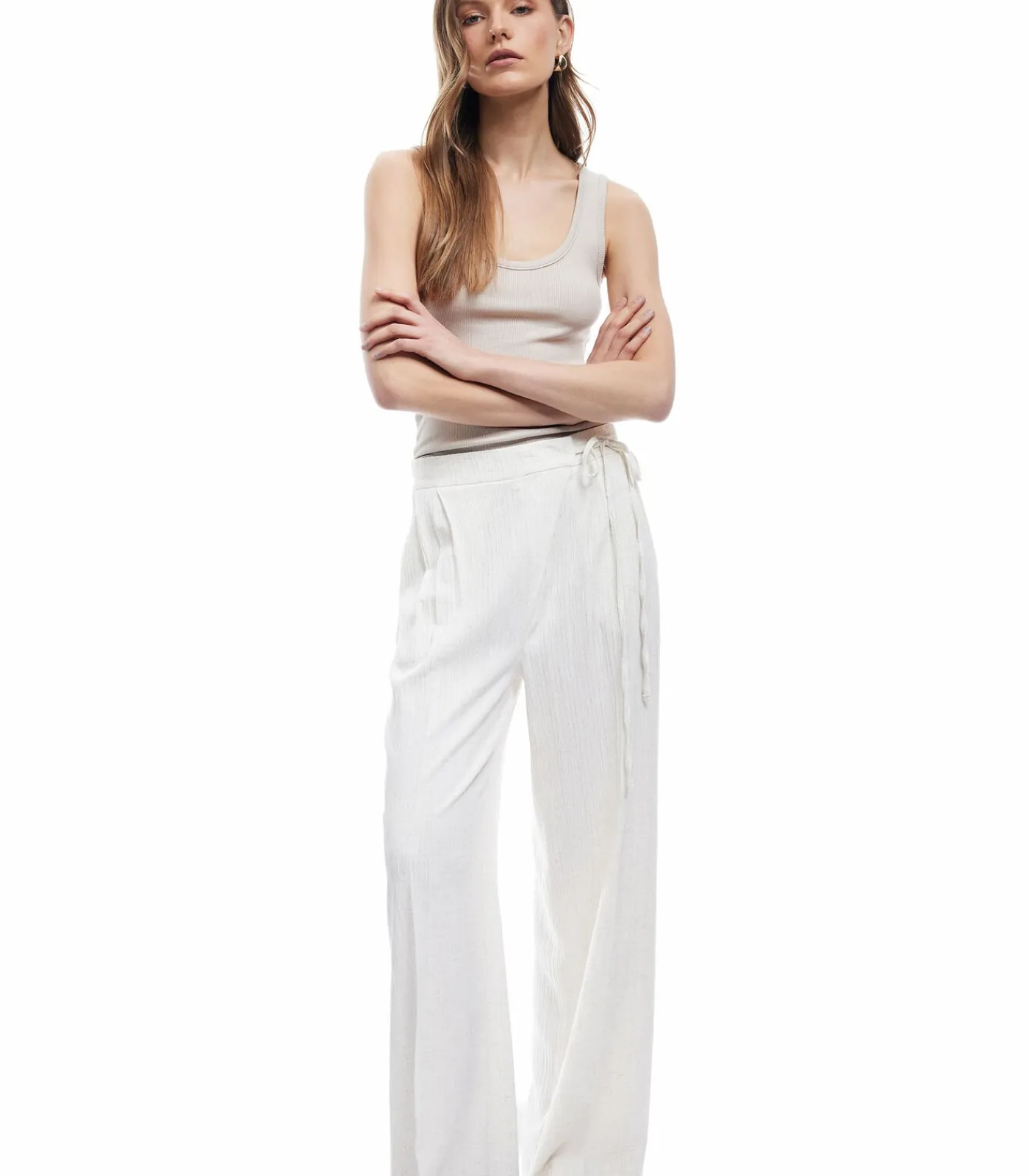 Koton Wide-Leg Pants beige Online