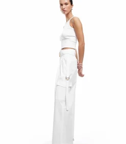 Koton Wide-Leg Trousers white Outlet