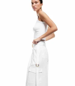 Koton Wide-Leg Trousers white Outlet