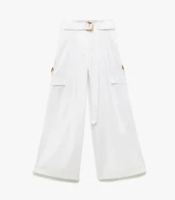 Koton Wide-Leg Trousers white Outlet