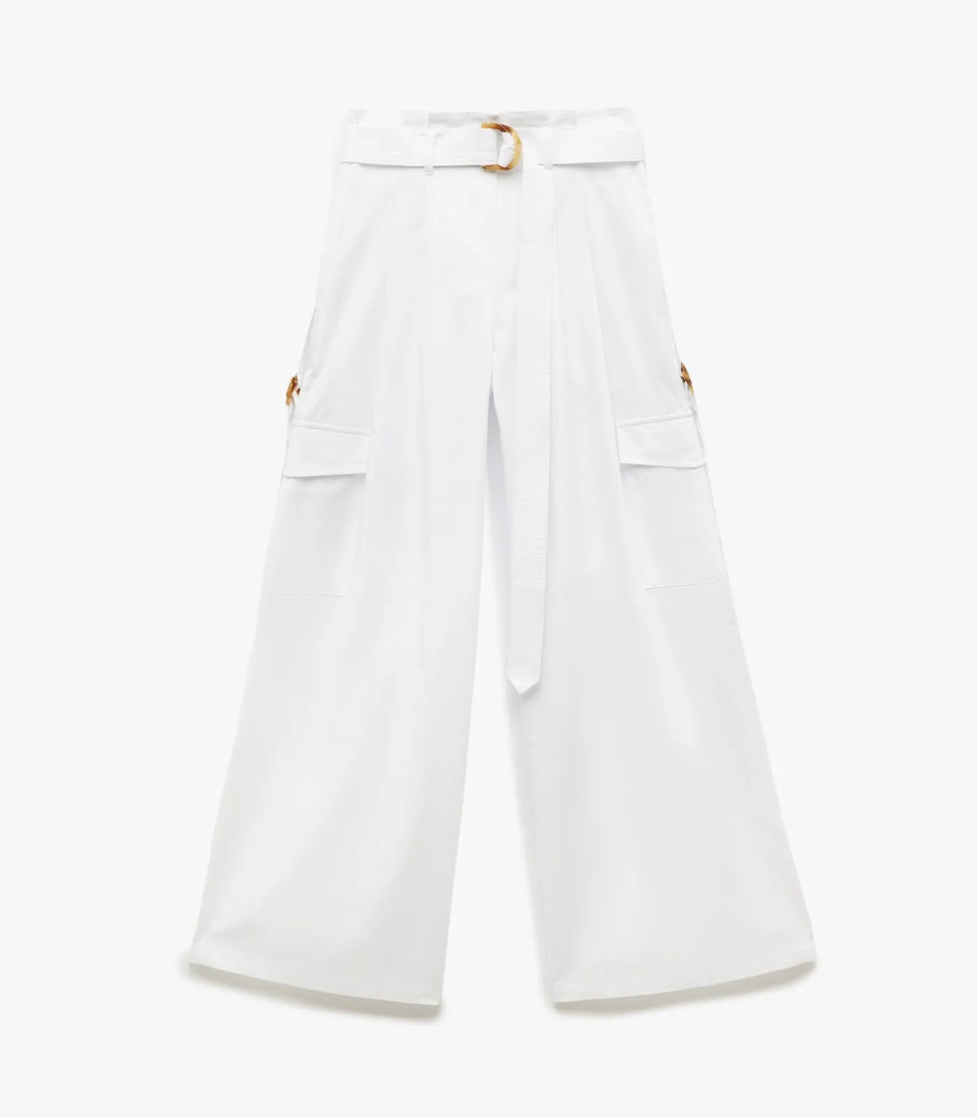 Koton Wide-Leg Trousers white Outlet