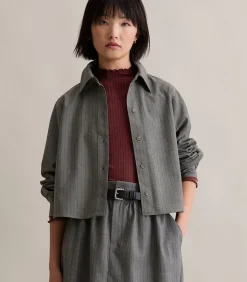 Marc O’Polo DENIM Krijtstreep blouse A-vorm antraciteGrey Hot