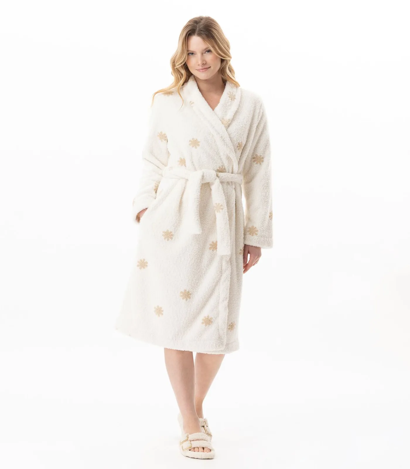 LE CHAT Kruislingse badjas met motief ESSENTIEL 168 offWhite Sale