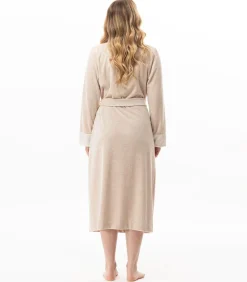 LE CHAT Kruislingse badjas van fluweel ESSENTIEL H67A beige Best