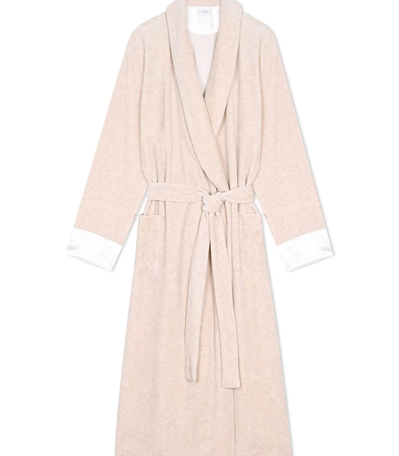 LE CHAT Kruislingse badjas van fluweel ESSENTIEL H67A beige Best