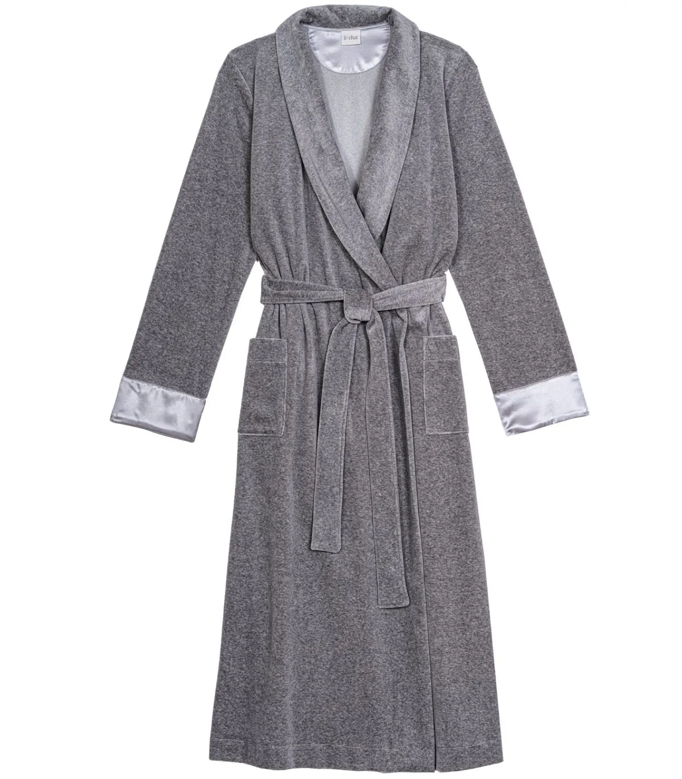 LE CHAT Kruislingse badjas van fluweel ESSENTIEL H67A gray New