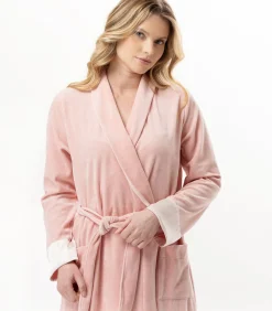 LE CHAT Kruislingse badjas van fluweel ESSENTIEL H67A pink Sale