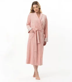 LE CHAT Kruislingse badjas van fluweel ESSENTIEL H67A pink Sale