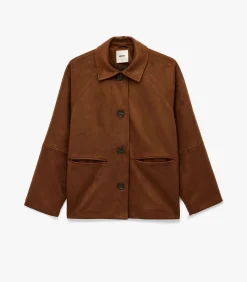Koton Kunstsuède Jas Lange Mouwen Knoopsluiting brown Sale