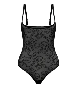 Bye Bra Lacy Bodysuit Met Open Buste | Zwart M black Discount