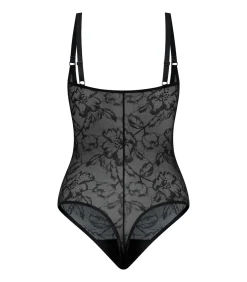 Bye Bra Lacy Bodysuit Met Open Buste | Zwart M black Discount