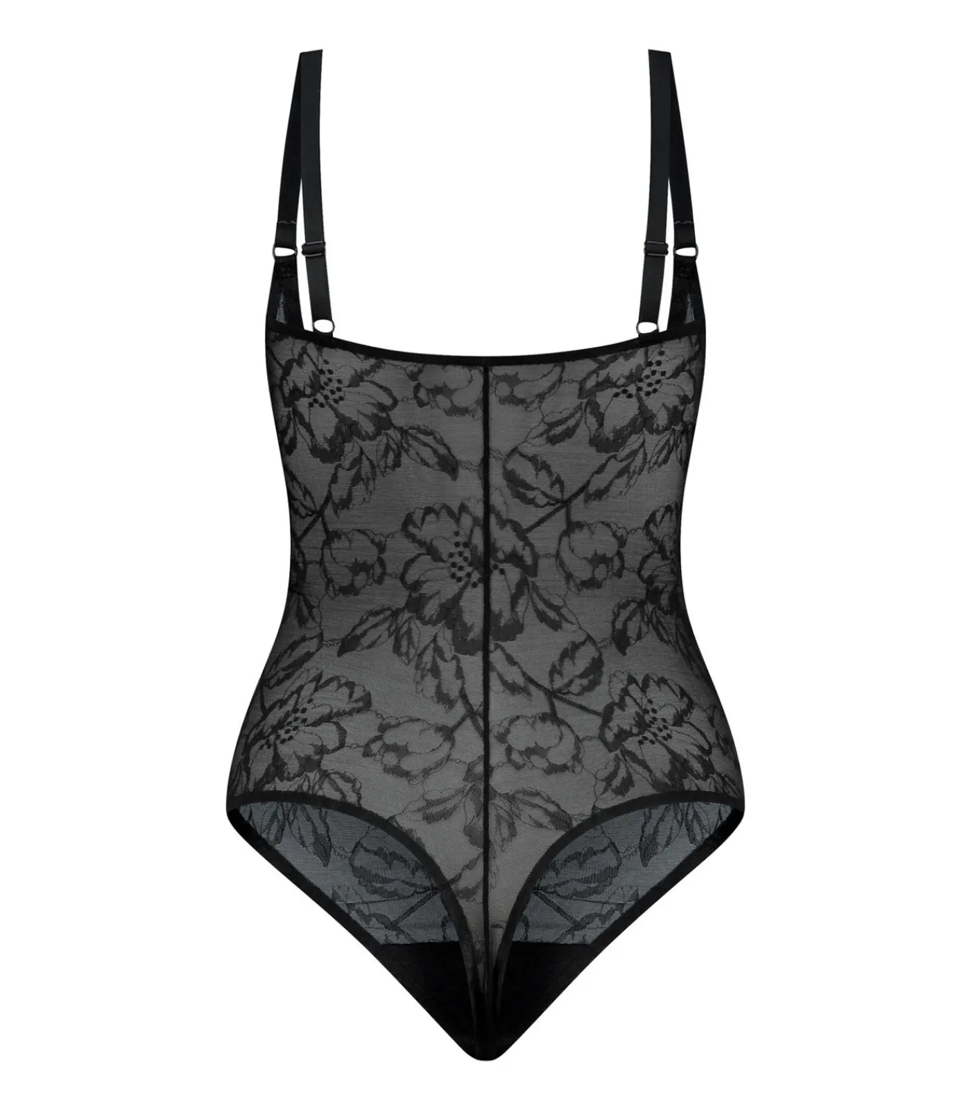 Bye Bra Lacy Bodysuit Met Open Buste | Zwart M black Discount