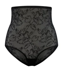 Bye Bra Lacy Slip Met Hoge Taille | Zwart Xxl black