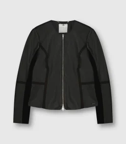 Rino&Pelle Lamsleren jas met jersey punti Zwart 48 black Outlet