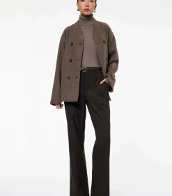 Koton Lang Bruin Dubbellaags Blazer met Knoopsluiting brown Sale