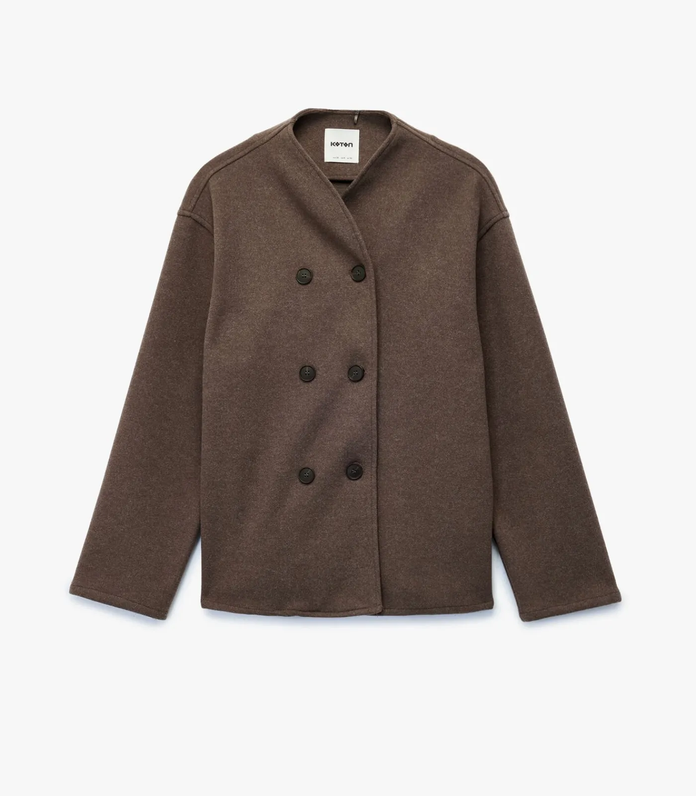 Koton Lang Bruin Dubbellaags Blazer met Knoopsluiting brown Sale