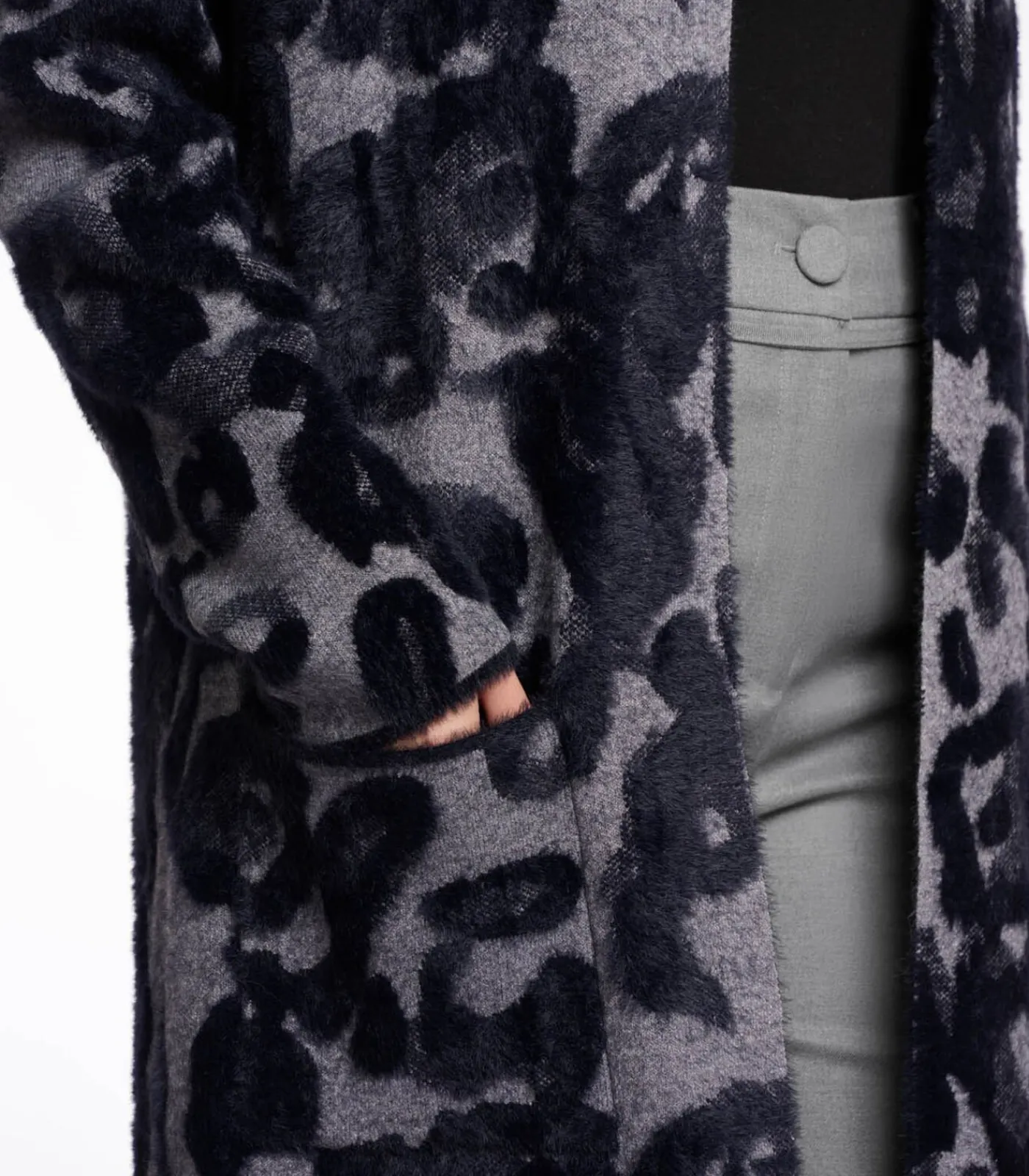 Rino&Pelle Lang vest grijs zwart leo XS gray/black New