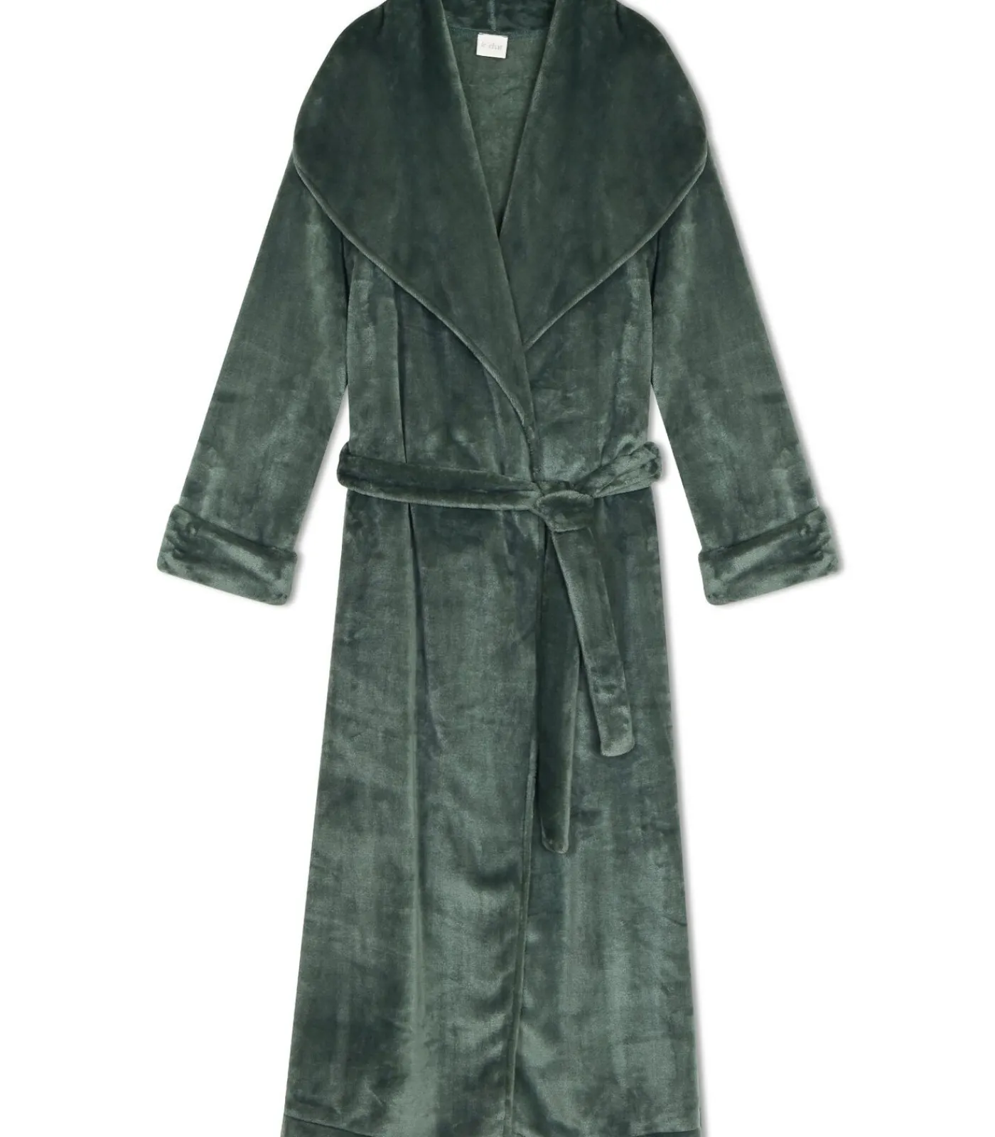 LE CHAT Lange badjas met overslag van flanellen badstof ESSENTIEL 169 green Online