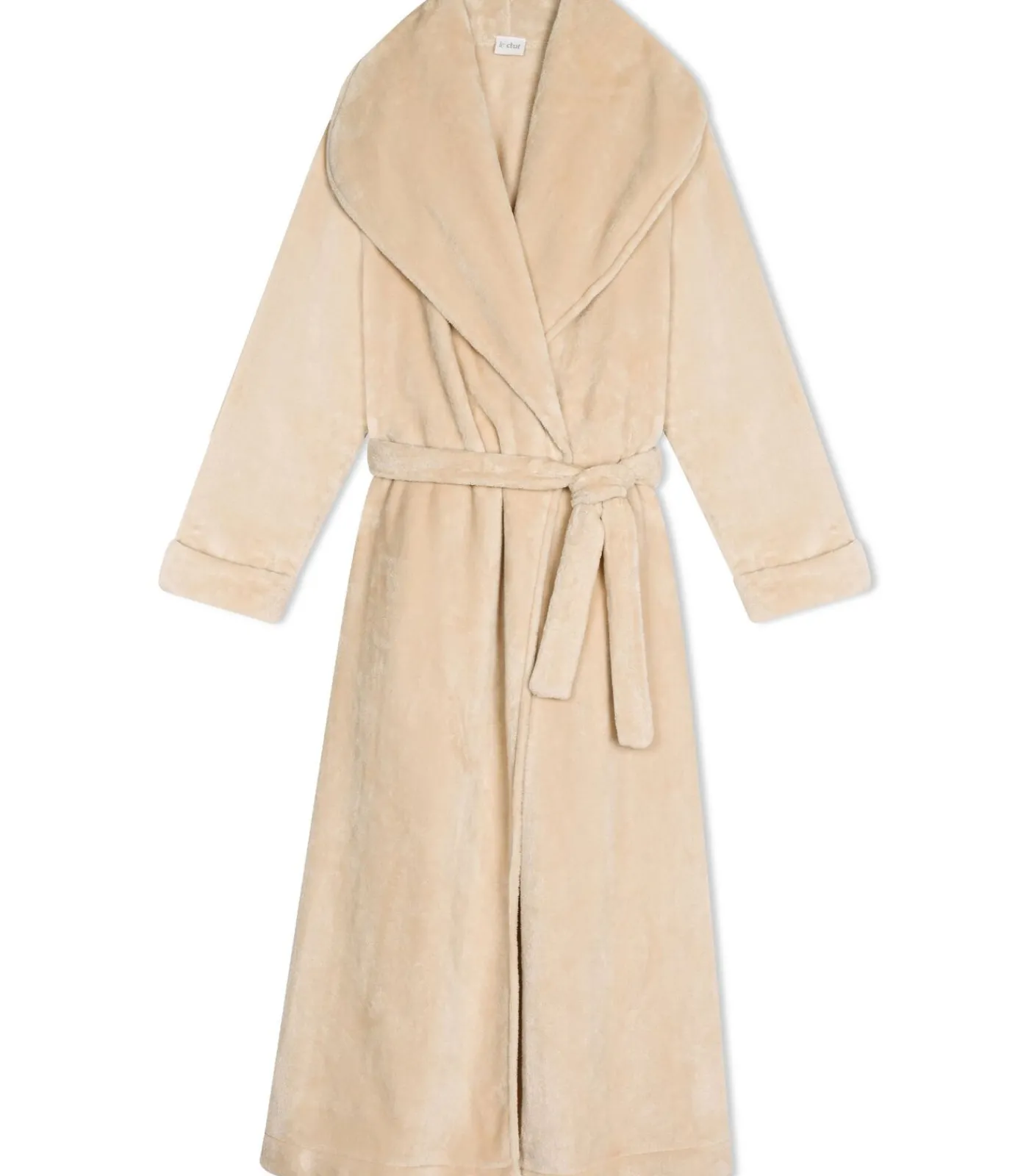 LE CHAT Lange badjas met overslag van flanellen badstof ESSENTIEL 169 beige New