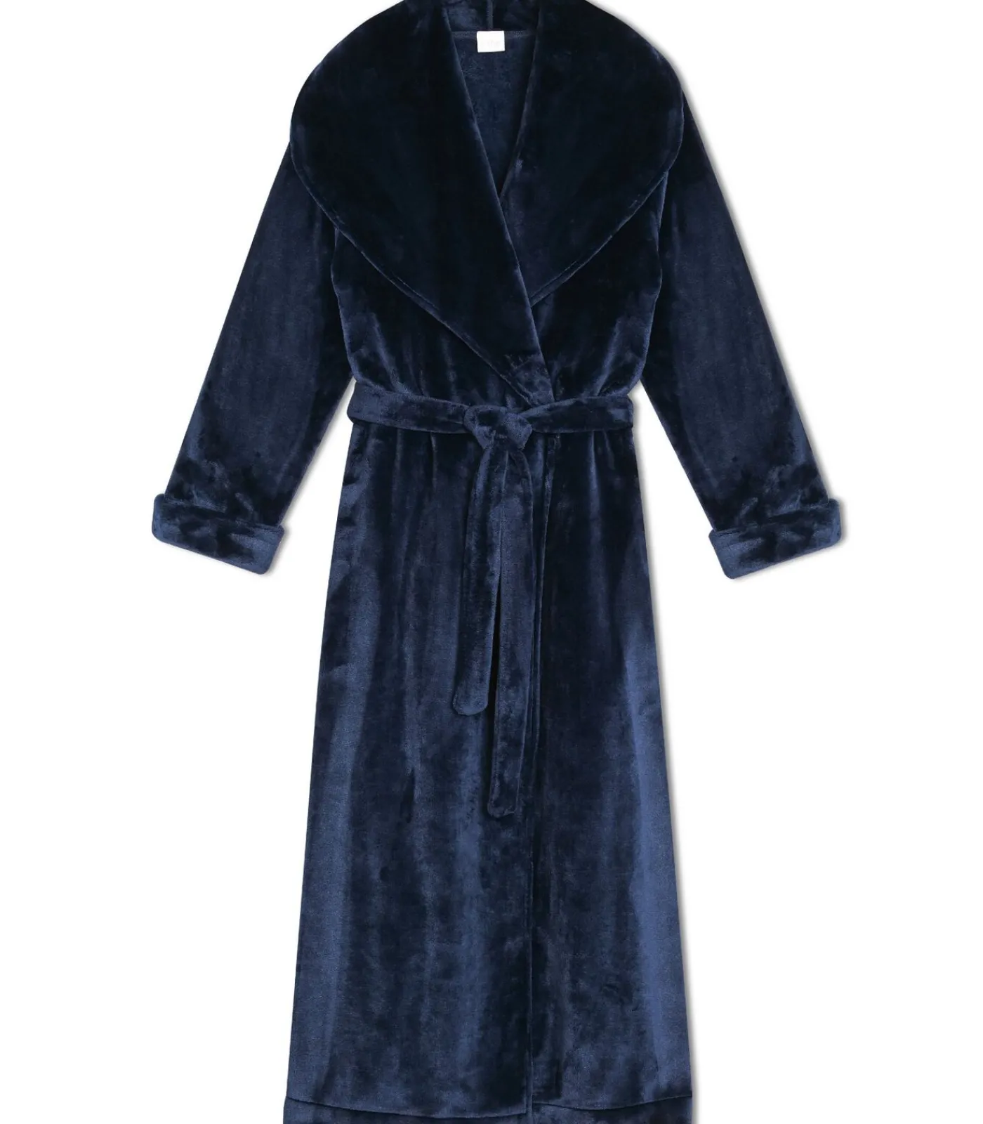 LE CHAT Lange badjas met overslag van flanellen badstof ESSENTIEL 169 blue New