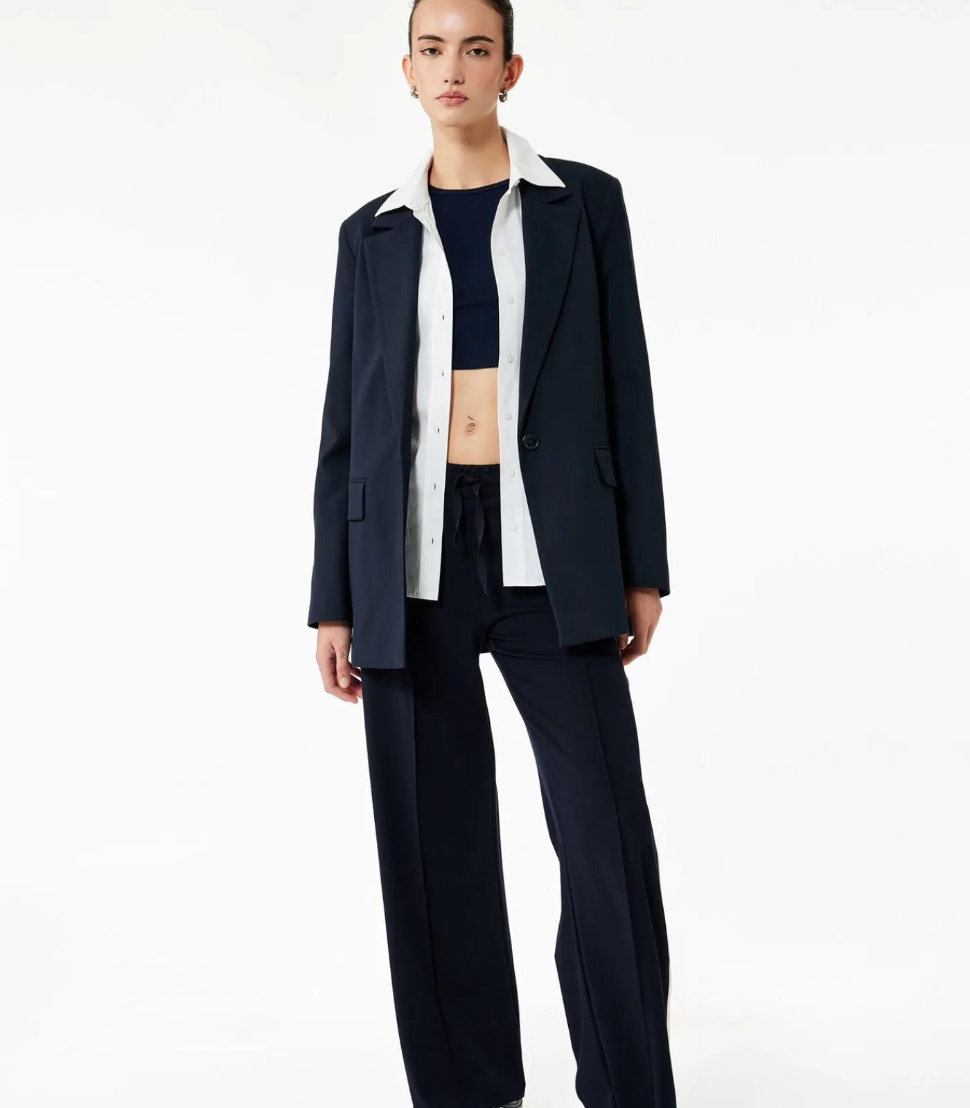 Koton Lange Broek Normale Taille Strepen navyBlue Best