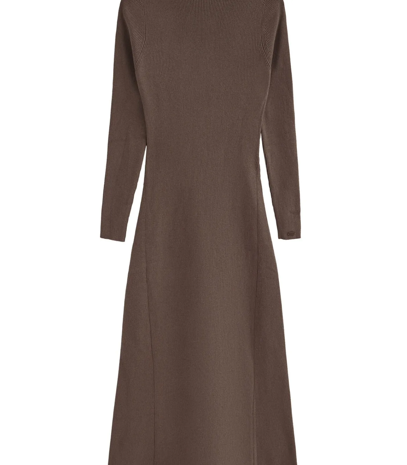 Polo Club Lange bruine jurk Perkins-kraag en -logo brown Best