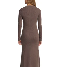 Polo Club Lange bruine jurk Perkins-kraag en -logo brown Best
