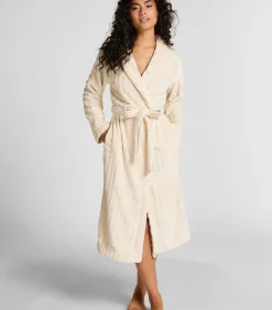 Hunkemöller Lange flanellen badjas white Discount