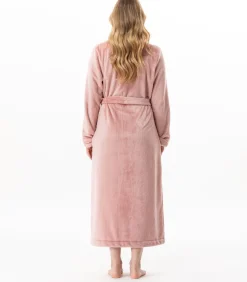 LE CHAT Lange gekruiste badjas van zachte flanellen stof ESSENTIEL 169 pink Online