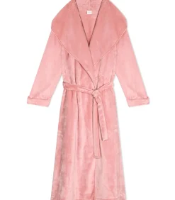 LE CHAT Lange gekruiste badjas van zachte flanellen stof ESSENTIEL 169 pink Online