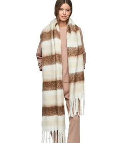 SELMARK Lange gestreepte sjaal PC1 STYLE ADD beige