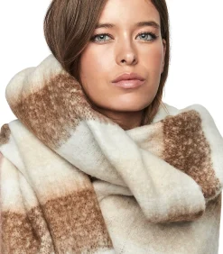SELMARK Lange gestreepte sjaal PC1 STYLE ADD beige