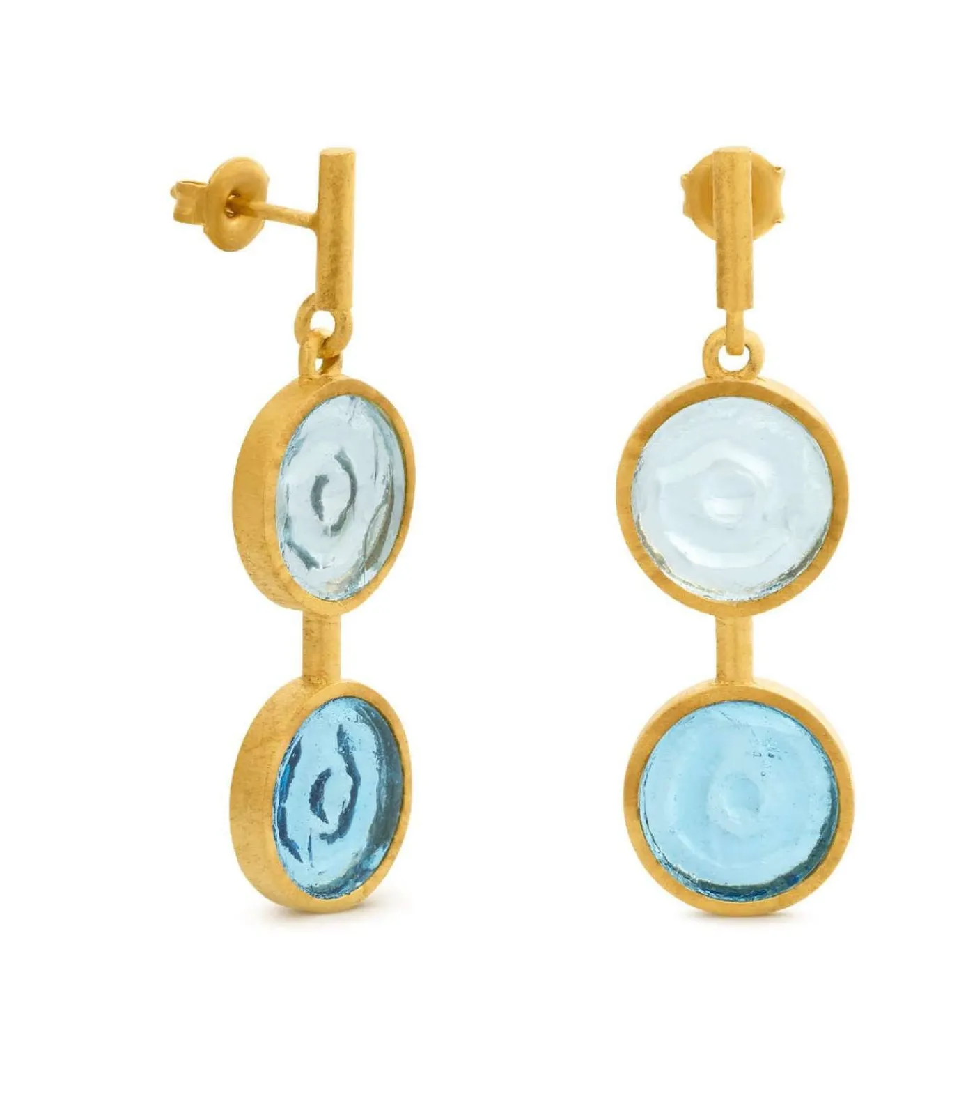 Joidart Lange gouden oorbellen Gaudí Jewelry blauw gold Best