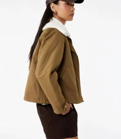 Koton Lange Jas Met Zakdetail Peluskraag khaki Outlet