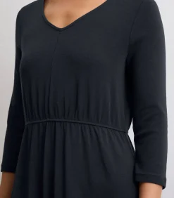 Marc O'Polo Lange jersey jurk uitlopend darkBlue Clearance