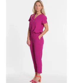 J&JOY Lange jumpsuit met elastische taille pink Sale