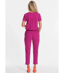 J&JOY Lange jumpsuit met elastische taille pink Sale