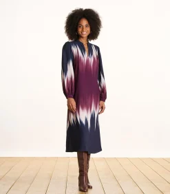 La Fée Maraboutée Lange jurk blauw en pruim tie & dye print multicolor Sale