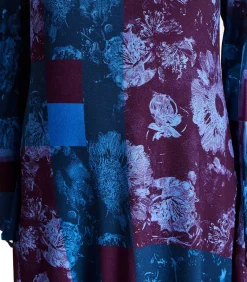 La Fée Maraboutée Lange jurk blauw en pruim met print en lange mouwen violet Outlet
