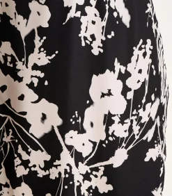 La Fée Maraboutée Lange jurk met zwart-wit print en lange mouwen black New