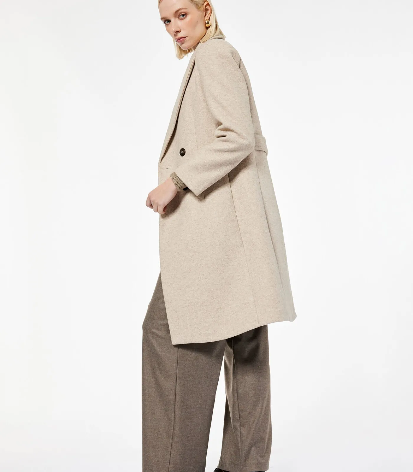 Koton Lange Kaasjas Met Knoopsluiting En Zakdetails brown Best