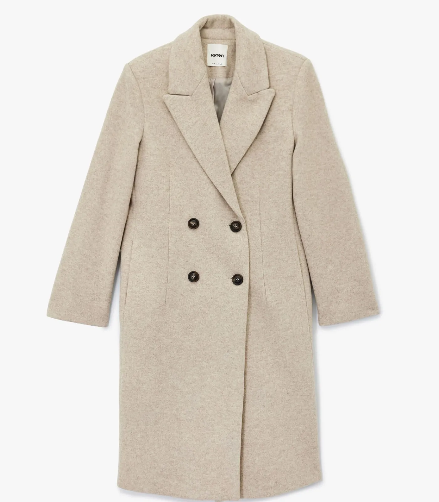 Koton Lange Kaasjas Met Knoopsluiting En Zakdetails brown Best