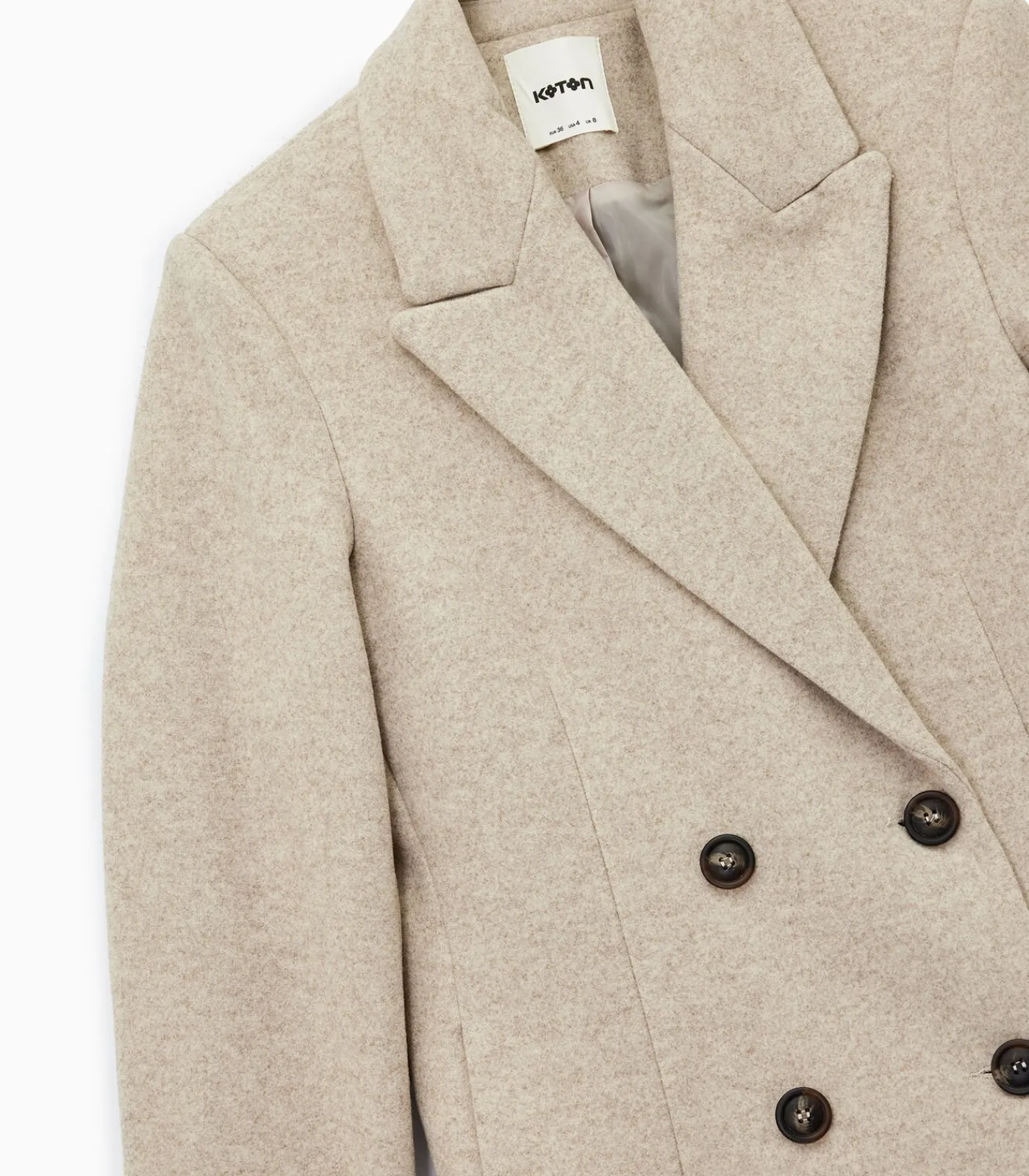 Koton Lange Kaasjas Met Knoopsluiting En Zakdetails brown Best