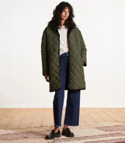 La Fée Maraboutée Lange kaki omkeerbare donsjas met capuchon khaki Best