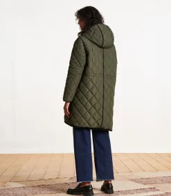 La Fée Maraboutée Lange kaki omkeerbare donsjas met capuchon khaki Best