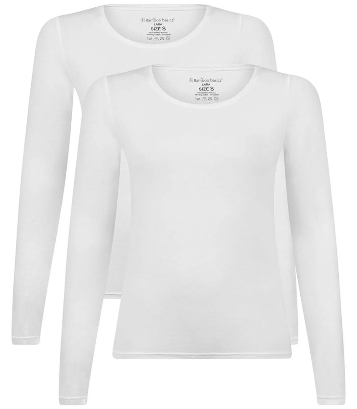 Bamboo basics Lange mouw LARA Set van 2 white Clearance