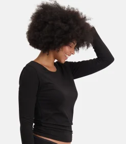 Bamboo basics Lange mouw LARA Verpakking van 4 black/white Sale