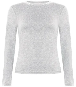 Hunkemöller Lange mouwen shirt van zachte katoen gray New