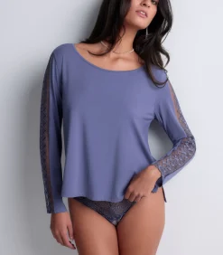 Aubade Lange mouwenshirt Sweet Obsession blue Outlet